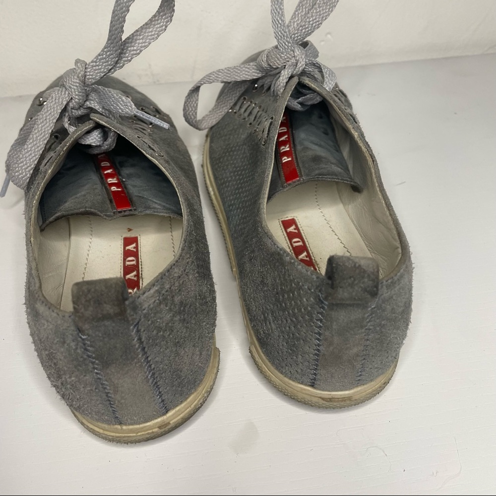Prada Grey Suede Sneakers - Picture 4 of 7